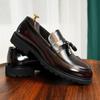 Genuine Leather Tassel Loafers: Men's British Style, Thick-Soled, Slip-On Formal Shoes