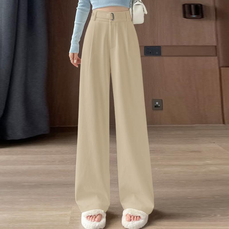 

ZANZEA Женские повседневные однотонные широкие брюки свободного кроя M абрикосовый