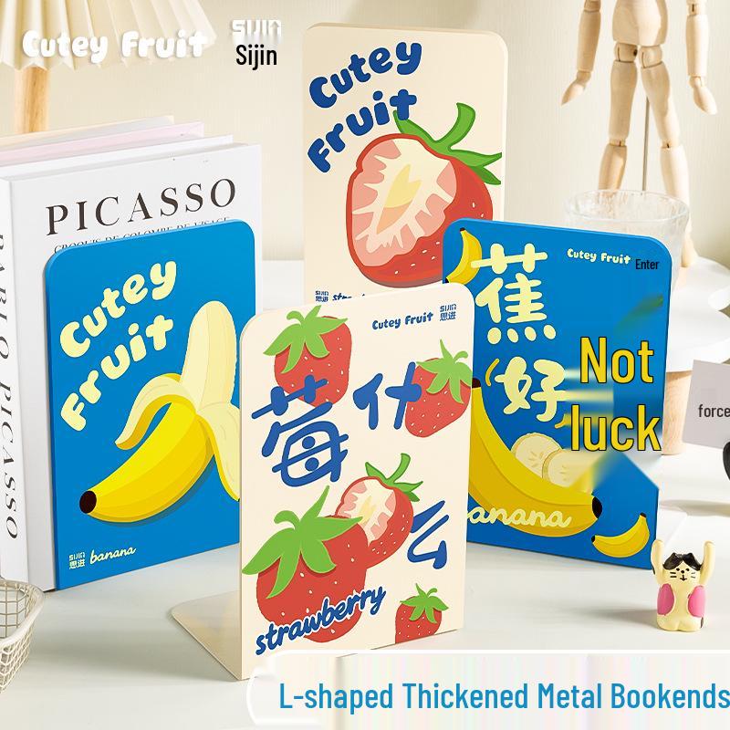 Cute Metal Bookends for Students - Book Clips & Desktop Storage Supports