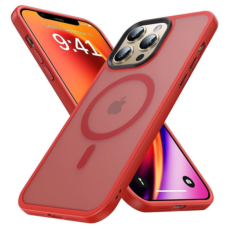 Shockproof Matte Transparent Phone Case For iPhone 15 14 13 12 11 Pro Max 15 Plus For Magsafe Magnetic Wireless Charging Cover