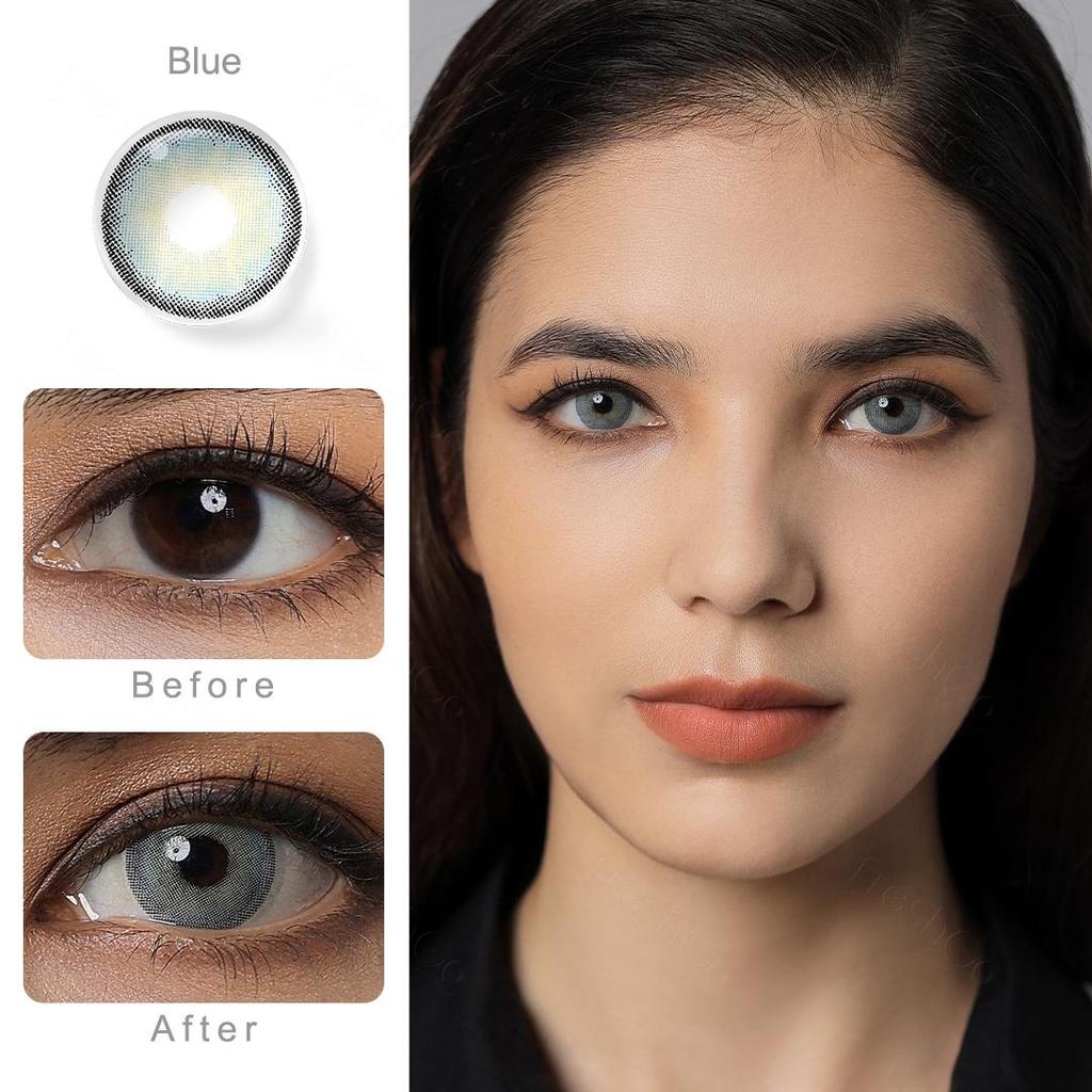 FreshGo Lentes de contato coloridas para os olhos Lentes de contato coloridas cosméticas Lentes de contato coloridas anuais 1 par de lentes de contato