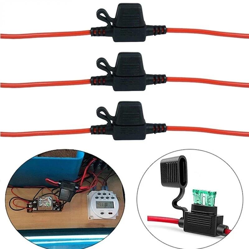12V 30A Car Motorcycle DC Insert Fuse Holder In Line Mini Blade Adapter Switch Socket Damp Proof Splash Auto Moto Accessories