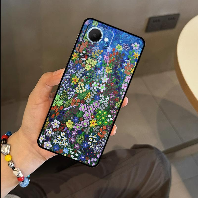 Buntes Blumenmalerei Kunstetui Für Realme C63 C61 C55 C51 C53 C25 C65 C67 C71 C75 GT6 GT7 Pro 11 12 13 14 15 Pro Plus