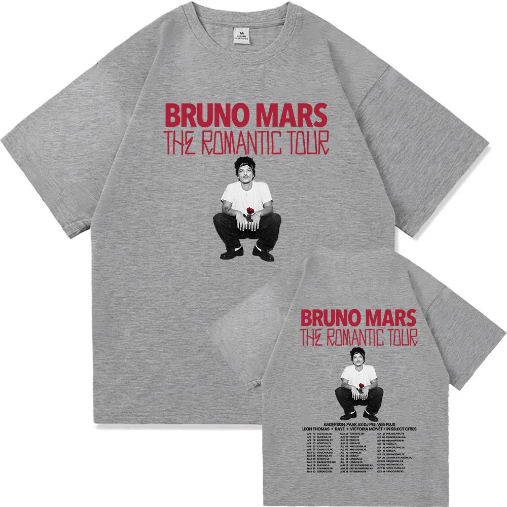 

Bruno Mars The Romantic Tour 2026 T-shirt Summer Short Sleeve O-neck Mens Tshirts Streetwear Hip Hop Singer Graphic Print Shirt S