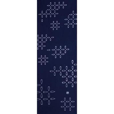 Somenbo Tenugui Hand Towel - Igeta Sakura (Checkerboard Cherry Blossom) - Indigo Dyed, 100% Cotton, Tokuoka Fabric, Made In Japan, 35cm X 100cm