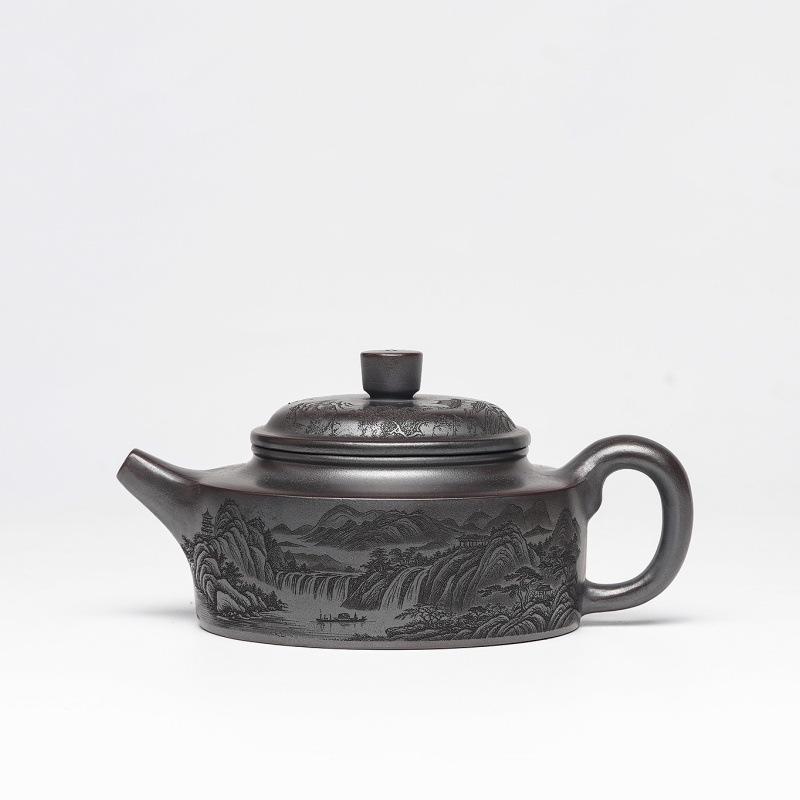 

230ml Retro Yixing Purple Clay Teapots Handmade De Zhong Pot Raw Ore Antique Brass Mud Kettle With Infuser Zisha Tea Set Craft