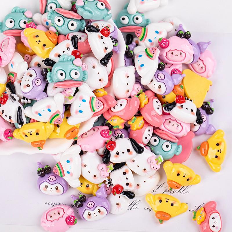 Kreskówkowe akcesoria żywiczne: Urocze naszywki DIY o tematyce owocowej i zwierzęcej, Dekoracje do etui na telefon z kremowym klejem, Magnesy na lodówkę, Materiały do rękodzieła na klamry do butów