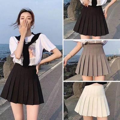 Mulheres grils verão saia curta de cintura alta plissada mini saia a linha saias finas XS-XXXL