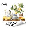 Carta da Parati Oil Proof Acquerello Adesivi da Cucina Pianta Verde Limone Teiera Decalcomanie Autoadesive Decorazione Stile Nordico Impermeabile Adesivi per Fornelli