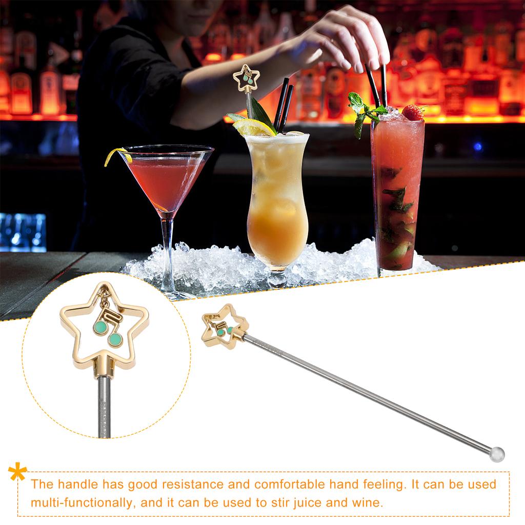 Stainless Steel Swizzle Stick Bar Kit Cocktail Drinking Stirrer Skewers Juice Muddler Long Handle Ice Spoon Multi