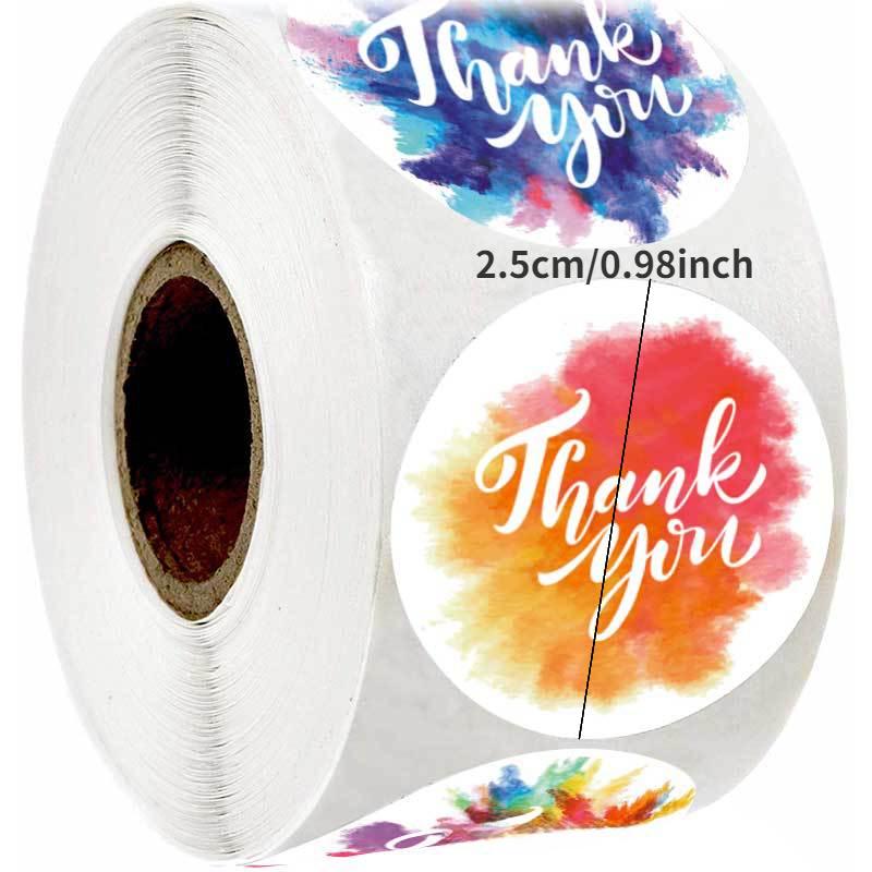 

500pcs/roll Flower Watercolor Self-adhesive Sticker Label Thank You Vintage Scrapbooking Sticker. Beige