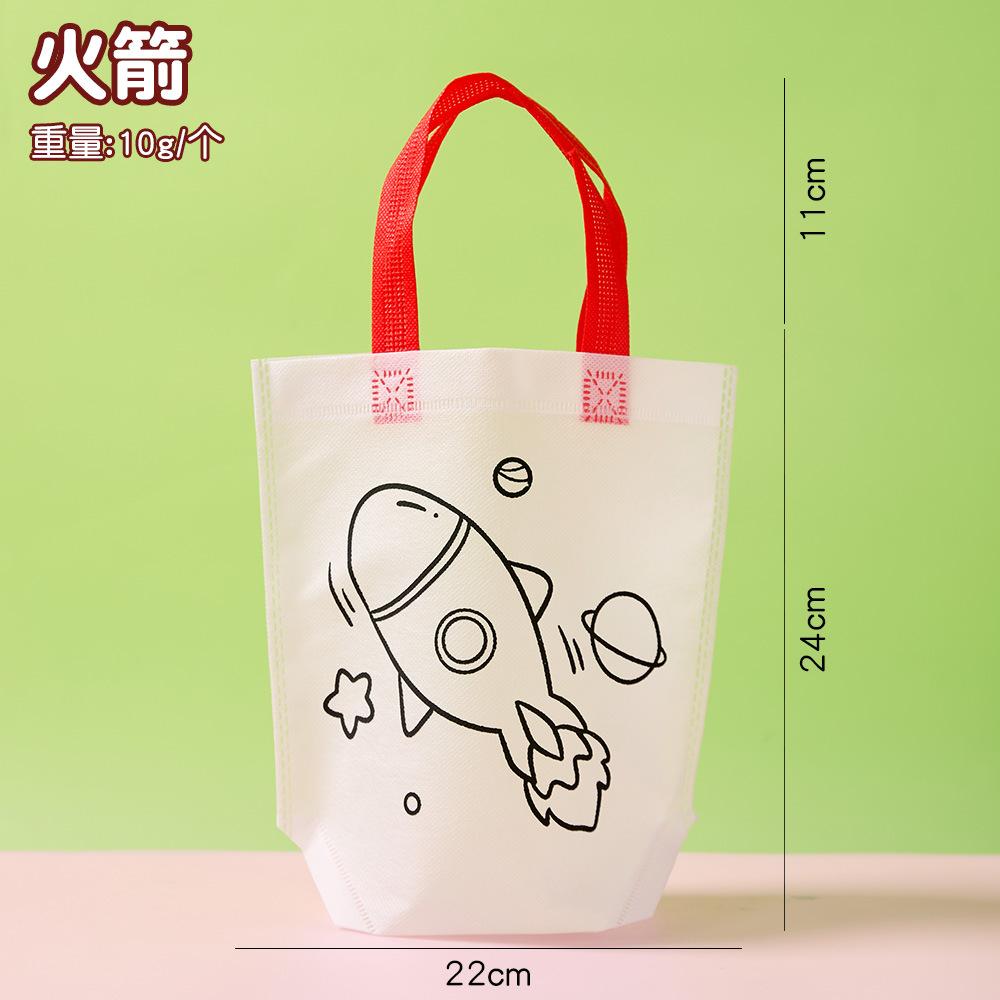 Diy Blank Non Woven Tote Bag For Kids Graffiti Hand Coloring Art Craft