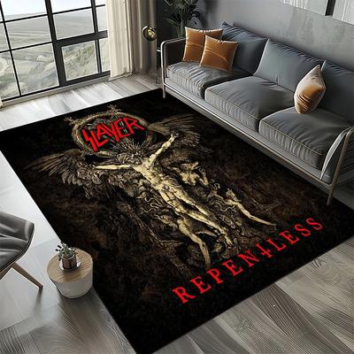 27 Style Slayer Heavy Metal Rcck Band Sign Carpet Rug for Living Room Bedroom Home Sofa Decoration,Kid Play Non-slip Floor Mat