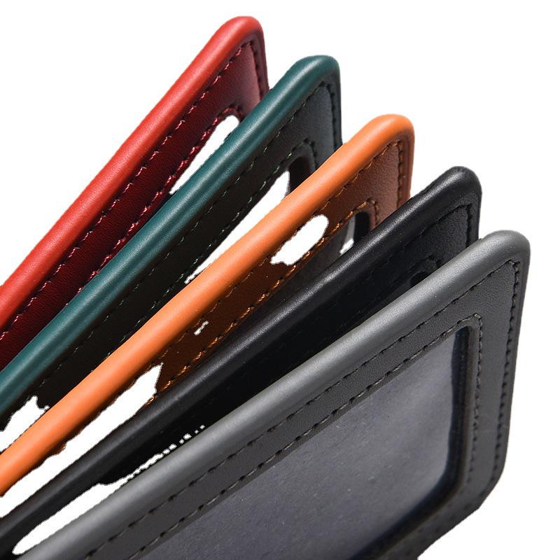 Genuine Leather ID Badge Holder for Work