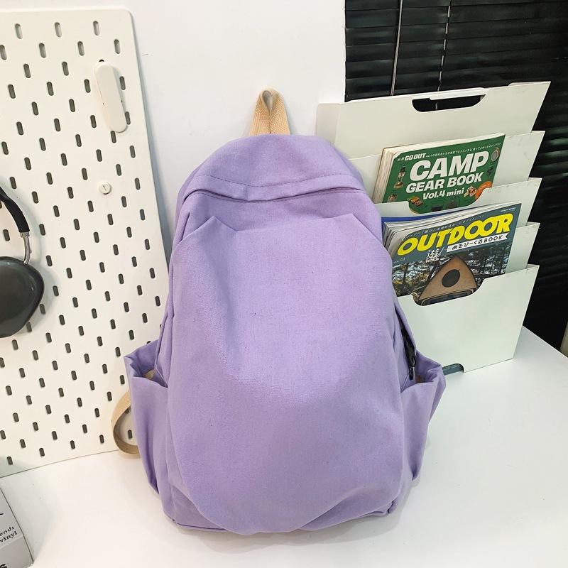 Schoolbag1011 New Solid Color Corduroy Fashion Casual Backpack Women's Simple Design Lightweight Couple Plush Backpack Women