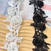 Black And White Handmade Beads Three-Dimensional Flower Embroidery Barcode Clothing Skirt Shirt Decoration Diy Jewelry Lace