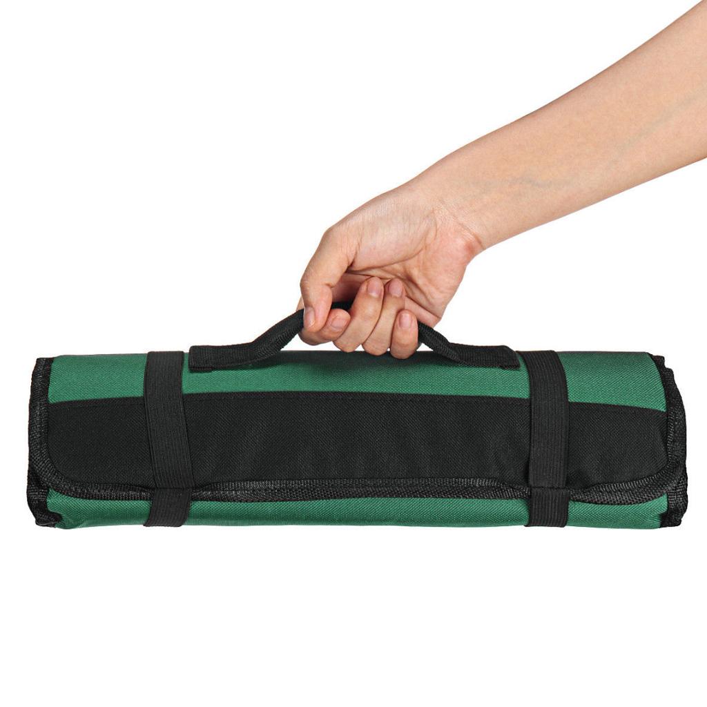 22 Pocket Chef Roll Bag Cutter Carry Storage Pouch Organizer Mėlyna
