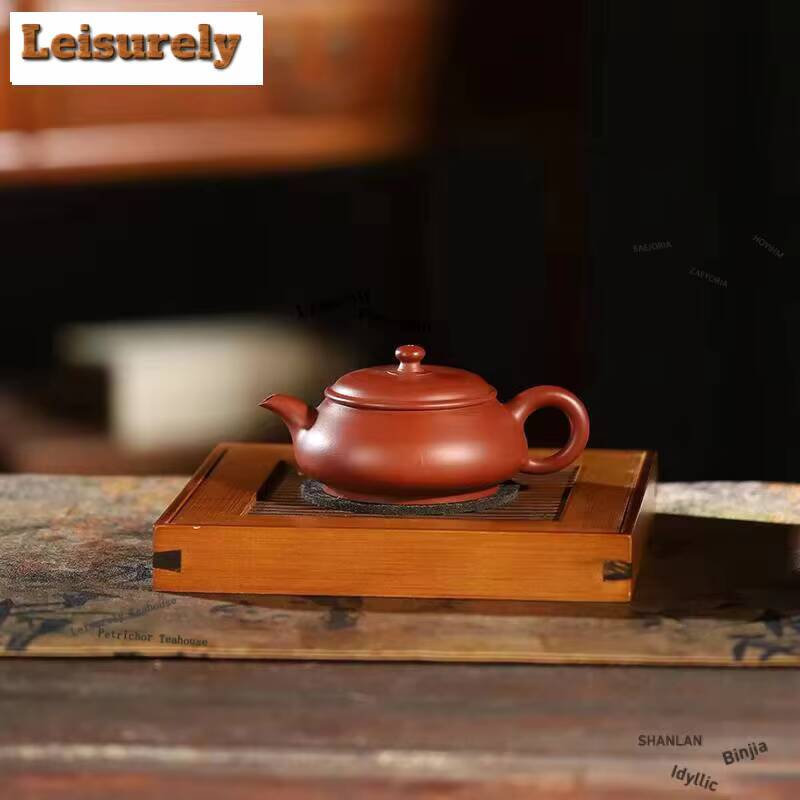 181Ml Classic Yixing Purple Clay Teapots Handmade Open Oven Pot Raw Ore Zhu Mud Tea Soaking Kettle With Filter Zisha Set For