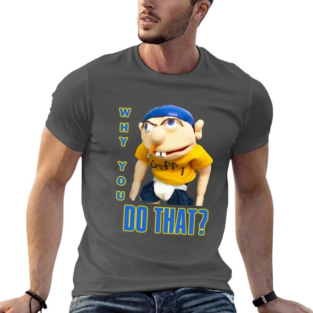 Warum du das tust Sml Jeffy Unisex T-Shirts Grafik Vintage T-Shirt Blue Archive Lustige Meme T-Shirts T-Shirts für Unisex