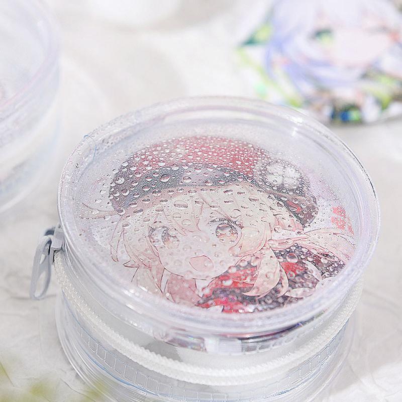 Yuvarlak Şeffaf Rozet Sergileme Çantası Çift Taraflı Rozet Saklama Çantası Ponponlu Rozet Su Geçirmez Sergileme Kılıfı Asılabilir Çanta