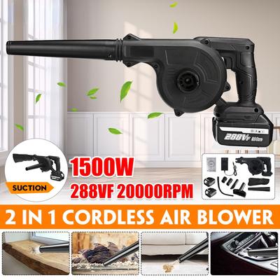 2 In 1 1500W Cordless Electric Air Blower Vacuum Blowing Suction Leaf PC Dust Cleaner Collector for Makita 18V Battery