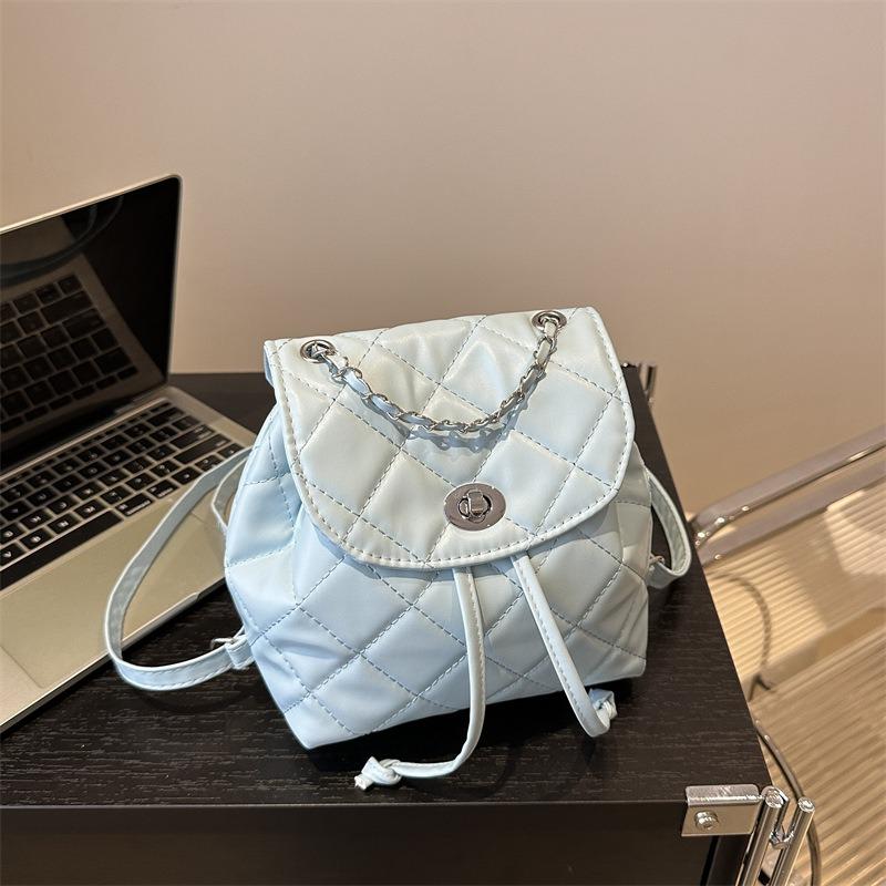 Rhombus Backpack Women's Fashion Summer New High-end Niche Design Chain Bag Small Women's Backpack