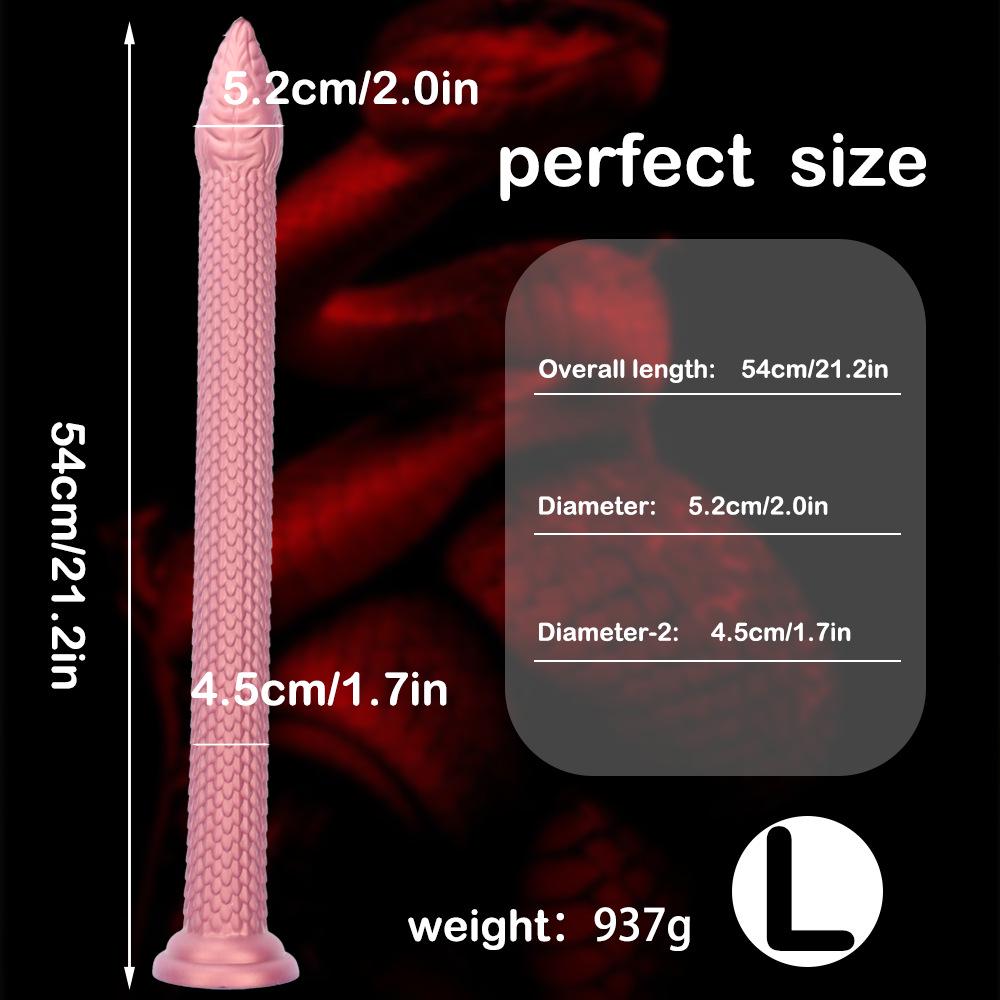 Super Large Snake Head Anal Plug with Suction Cup for Long-Term Wear and Deep Self-Stimulation