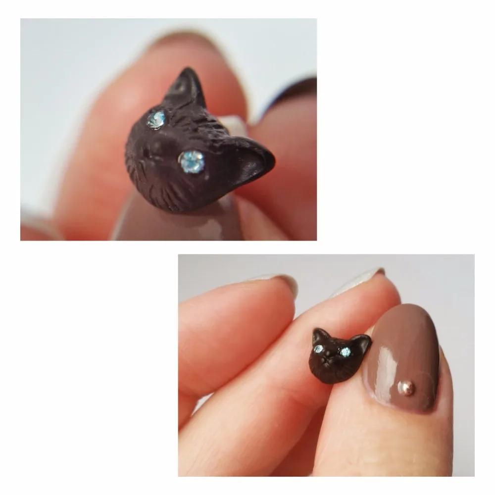 1 Pair Fashion Lovely Cat Ear Studs Fashion Design Earrings 3 Colors Cat Ear Studs