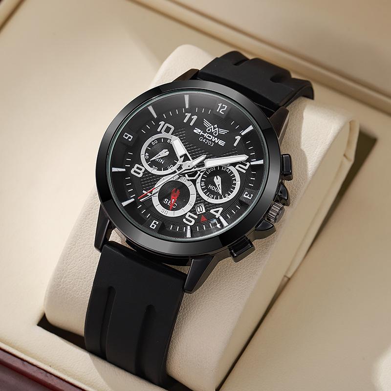 Casual Men'S Watch Calendar Silicone Watch Quartz Men'S Watch