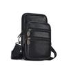Men's Genuine Leather Crossbody & Waist Bag - Retro Vertical Minimalist Style