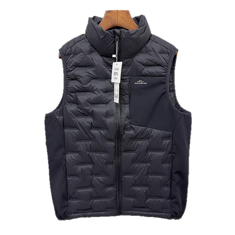 Herren Winddichte Stehkragen Daunenweste - Leicht, Heißversiegelt, 90% Daunen, Ärmellose Oberbekleidung für Herbst/Winter