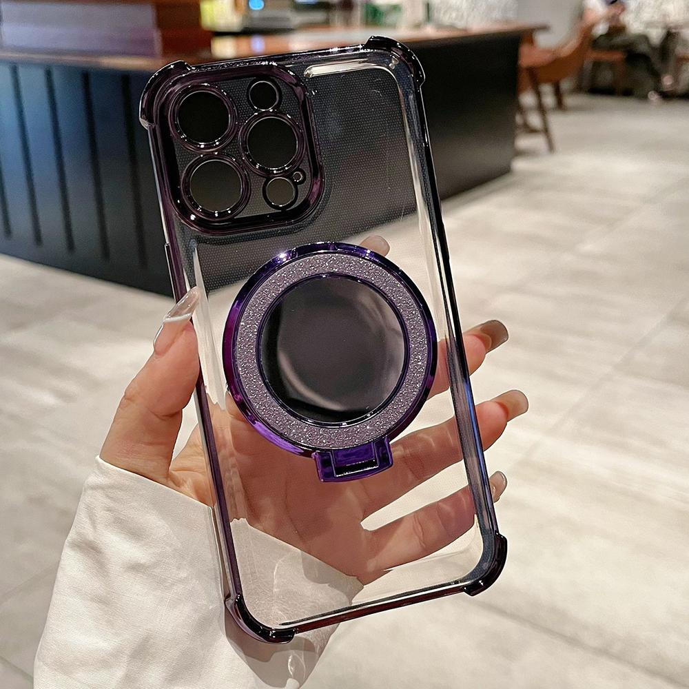 Beschichtung Spiegelhalter Ständer Weiches Silikon Vier Ecken Luftkissen Stoßfeste Schutzhülle für Samsung Xiaomi Poco Redmi