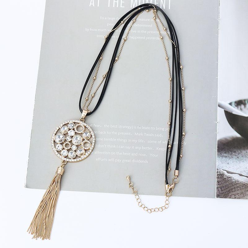 Women S Metal Tassel Long Fashion Accessories Vintage Simple Necklace Pendant Sweater Chain