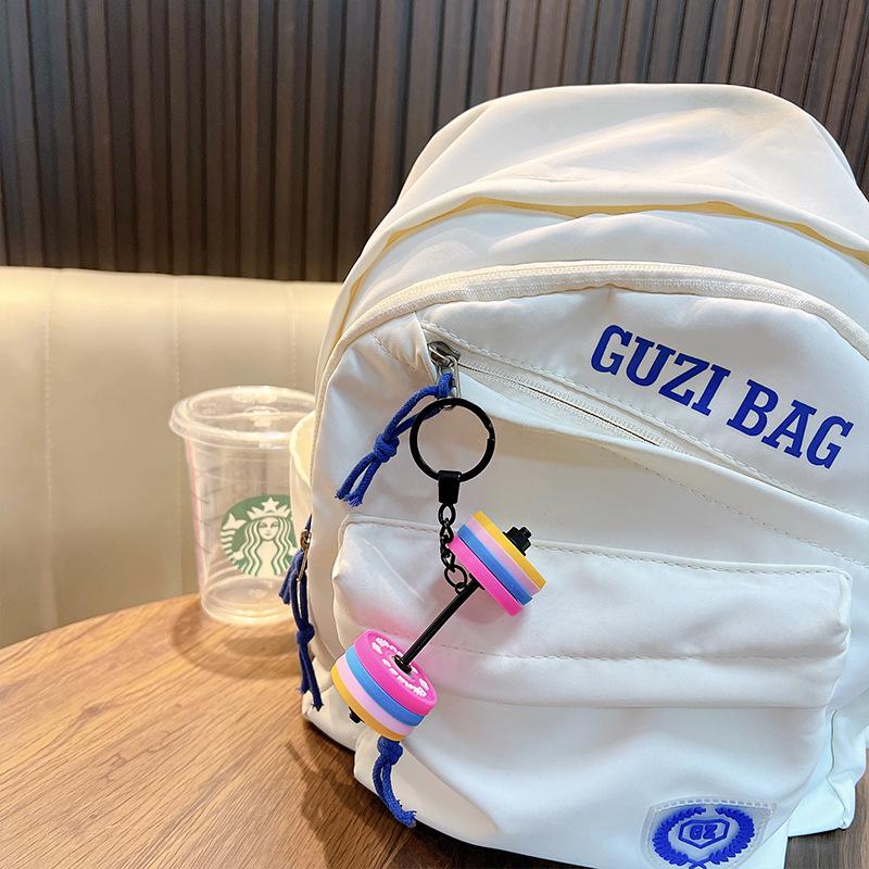 Bunter Hantel-Schlüsselanhänger: Kreativer Fitness-Anhänger und Rucksack-Schmuck