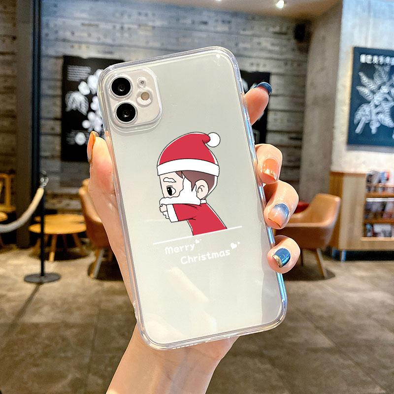 

Прозрачный чехол для Apple iPhone 14 11 13 12 Pro 7 8 Plus XR X XS Max 6 6S 13Pro, силиконовый чехол для телефона, Рождественский мультяшный снеговик iPhone SE 2022