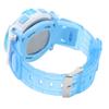 Digitale Chronographenuhr Mädchen Schüler Elektrisch Wasserdicht PU-Armband für Schwimmen Sport mit Buntem Nachtlicht Wecker Blau