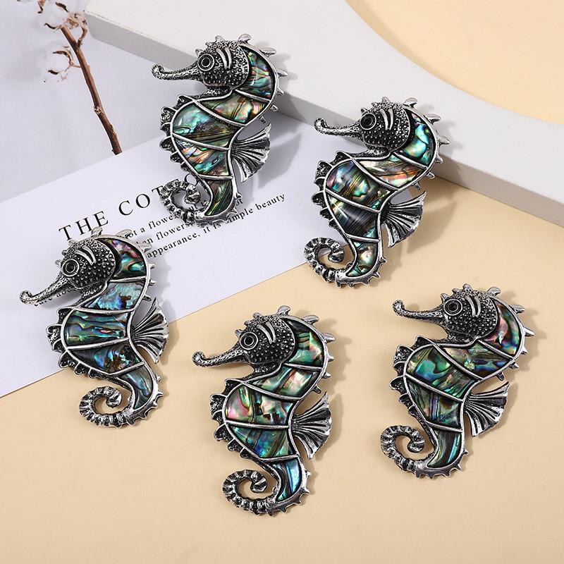 Marine Animal Seashell Brooch Pin With Necklace Pendant For Women Summer Fashion Accessory
