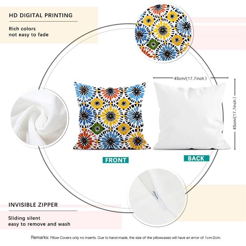 1 Pc Moroccan Style Geometry Pillow Cover For Home Living Room Bedroom Sofa Office Decorative Pillowcase Soft Throw Pillows