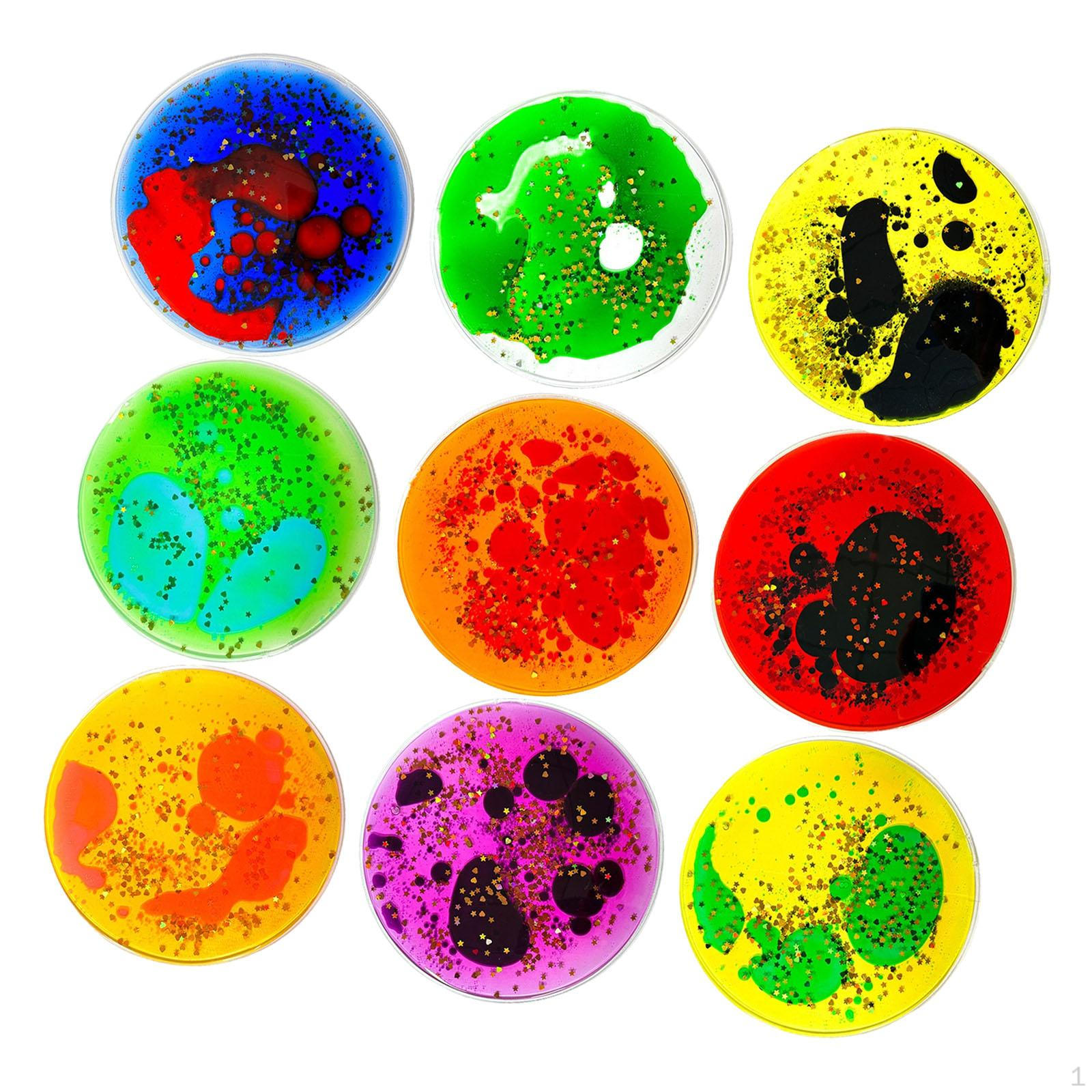 

9 Piece Sensory Liquid Toy, Tray, Calming Flexible Toy 15x15cm