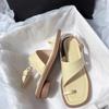Set of Toe Roman Shoes Summer 2025 New Niche Design Casual Thick Heel Flat Sandals Women
