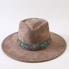 Popular European and American Style Suede Big-brimmed Top Hat, Men's and Women's Classic Fashion Western Cowboy Hat