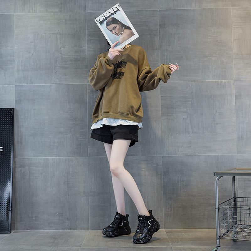 9962 leather high-top shoes children's new versatile autumn and winter platform sports and leisure shoes