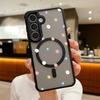 For Samsung Galaxy S24 S23 S22 Ultra S24 Plus S23 FE Flowers Case Magnetic For Magsafe Wireless Charging Clear Matte Phone Cover