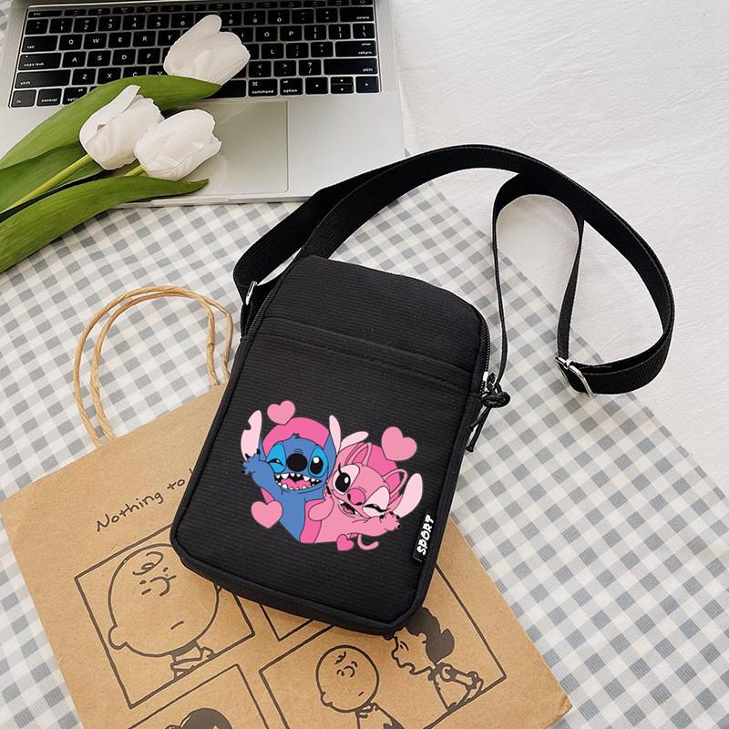 Pattern Stitch Anime Single Shoulder Crossbody Square Bag With Secure Zipper