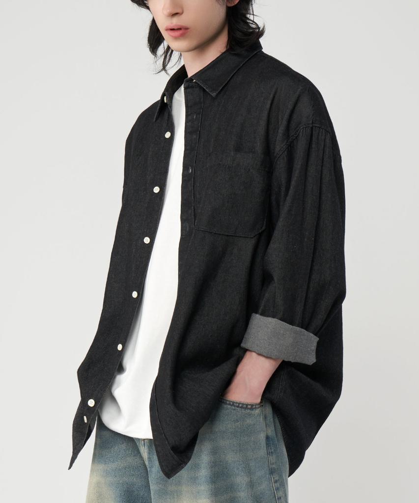 UNTAPPED STUDIO [Set] City Boy Big Oversized Washed Denim Shirt 4 Colors (Type A)