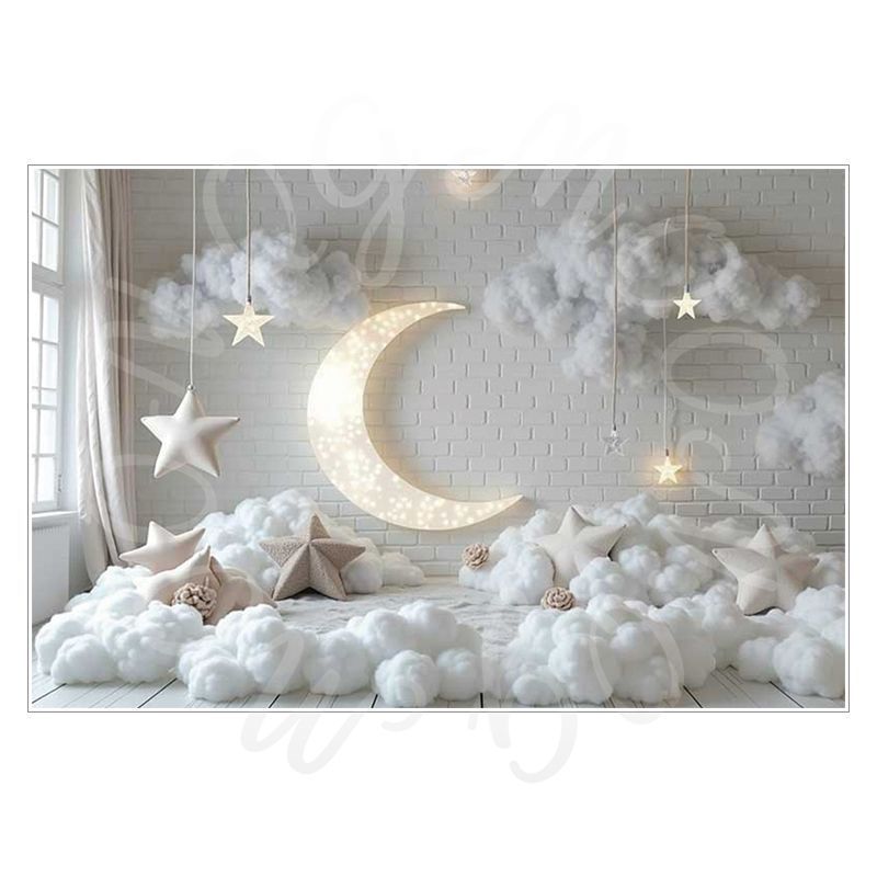 Balloon Cartoon Background Fabric  Children's Birthday Party Decoration Background Wall Fabric  Pet Photography Background Fabric