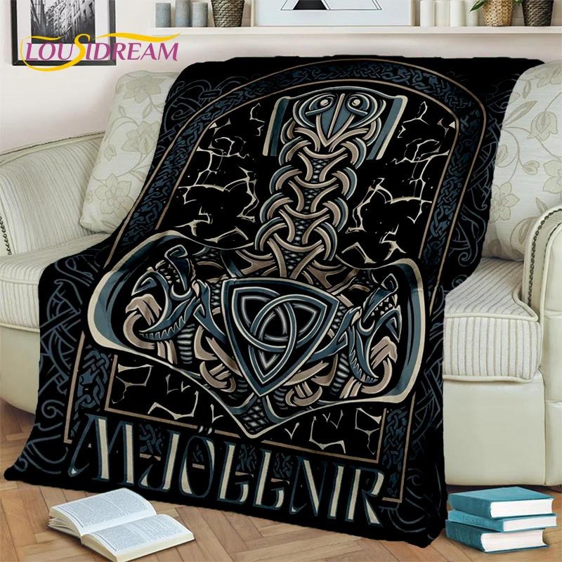 Odin Wikinger Symbol Valknut Nordisch Valhalla Decke, Weiche Überwurfdecke für Zuhause Schlafzimmer Bett Sofa Picknick Reisen Büro Abdeckung Kind