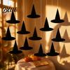 Creative Halloween Hanging Decorations 12Pcs Witch Hat Ornaments Paper Banner Decorations Party Ornaments for Holidays Spooky Ceiling Drop