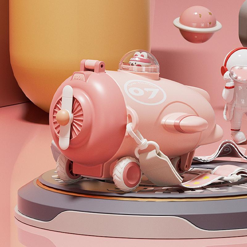 Mini Fighter Aircraft Water Bottle For Kids With Straw And Rope Portable Children School Travel Drinkware Bpa Free Tritan 500ML 500-1000ml