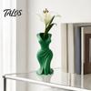 Dried Flower Holder 3D Printed Elegant Dress-Style Vase, Dual-Purpose Tabletop Decor with Flowing Pleated Skirt, Decorative Ornament Twisted